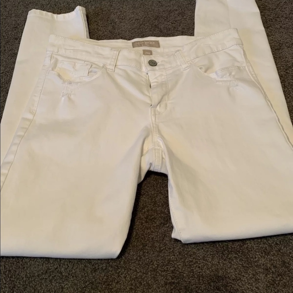 Banana Republic skinny white jeans